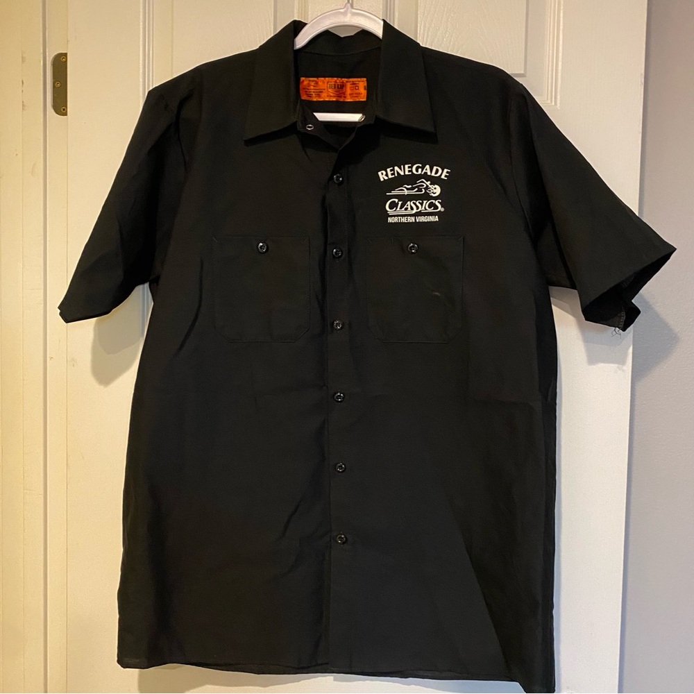 Red Kap Renegade Classics Men’s Short Sleeve Black Work Shirt  - Large